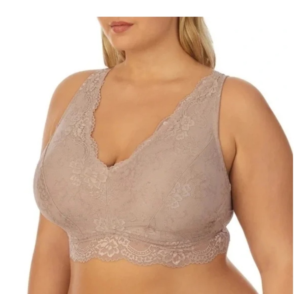 Dream Fit Unlined Lace Bralette in Pebbled Gray size 3x and 4x
